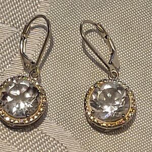 Elegant Silver 925 and Crystal Liverback  Earrings